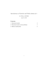 Introduction to Particles and Fields solution # 1 Contents Ira Wolfson, 040558926