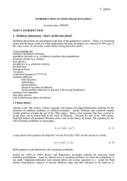 Y. Zarmi  (Lecture notes, 1998/99) INTRODUCTION TO NONLINEAR DYNAMICS