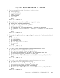 Chapter 12: EQUILIBRIUM AND ELASTICITY