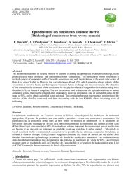 Epaississement des concentrats d’osmose inverse (Thickening of concentrates from reverse osmosis)