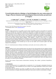 Caractérisation physico-chimique et bactériologique des eaux souterraines de