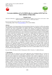 Corrosion inhibition of Cu-Ni (90/10) alloy in a medium (0.5M... Nalco inhibitor of Diprochim Hamida