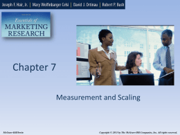 Chapter 7 Measurement and Scaling McGraw-Hill/Irwin