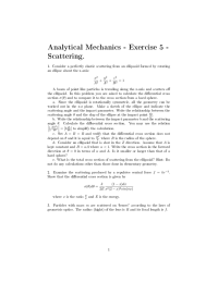 Analytical Mechanics - Exercise 5 - Scattering.