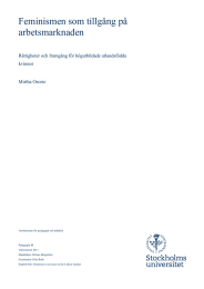 Feminismen som tillgång på arbetsmarknaden  Rättigheter och framgång för högutbildade utlandsfödda
