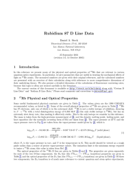 Rubidium 87 D Line Data 1 Introduction Daniel A. Steck