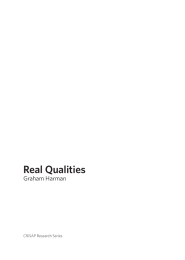 Real Qualities Graham Harman CRiSAP Research Series