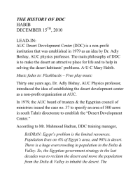 THE HISTORY OF DDC HABIB DECEMBER 15 , 2010