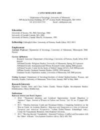 CAWO MOHAMED ABDI  Department of Sociology, University of Minnesota