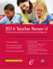 2016 Teacher Renew U Workshops for professional and classroom development •