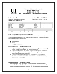 University of Texas at Brownsville College of Education ECED 4389: 01: Fall