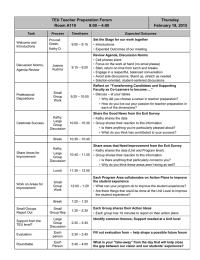 TEU Teacher Preparation Forum Thursday – 4:00