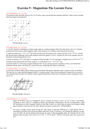 Exercise 9 - Magnetism-The Lorentz Force