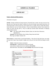 JUNIOR K.G. SYLLABUS JUNE &amp; JULY