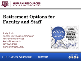 Retirement Options for Faculty and Staff