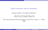 Shock structure and ion dynamics
