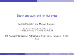 Shock structure and ion dynamics