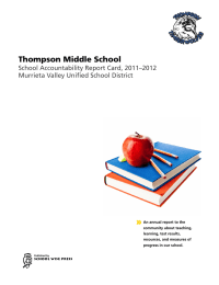 » Thompson Middle School School Accountability Report Card, 2011–2012