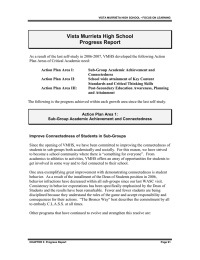 Vista Murrieta High School Progress Report