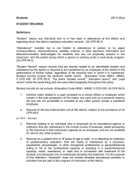 Students STUDENT RECORDS Definitions AR 5125(a)