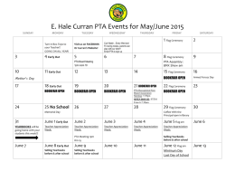 E. Hale Curran PTA Events for May/June 2015  1 2