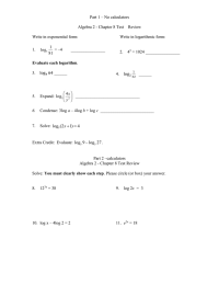 Part 1 – No calculators  Write in exponential form: