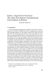 Kiobel v. Royal Dutch Petroleum The Alien Tort Statute’s Jurisdictional Kenneth Anderson