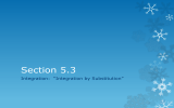 Section 5.3 Integration:  “Integration by Substitution”