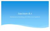 Section 8.1 Mathematical Modeling with Differential Equations