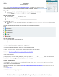 Name: Period # Computers/ICT Gmail/Google Docs