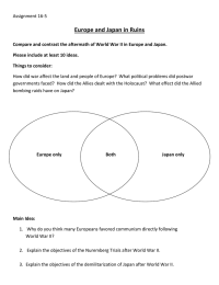 Europe and Japan in Ruins