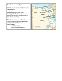 Consider the country of Egypt.  the population.