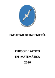 FACULTAD DE INGENIERÍA CURSO DE APOYO EN  MATEMÁTICA 2016