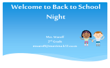 Welcome to Back to School Night Mrs. Waroff 2