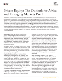 Private Equity: The Outlook for Africa and Emerging Markets Part I