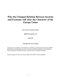 Why the Changed Relation Between Security Europe Union
