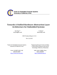 Towards	A	Unified	Hardware	Abstraction	Layer Architecture	for	Embedded	Systems