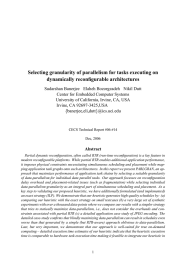 Selecting granularity of parallelism for tasks executing on dynamically reconfigurable architectures