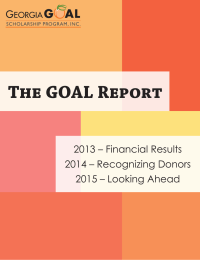 The GOAL Report 2013 – Financial Results 2014 – Recognizing Donors