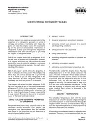 UNDERSTANDING REFRIGERANT TABLES Refrigeration Service Engineers Society