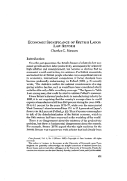 Charles G. Hanson Introduction ECONOMIC SIGNIFICANCE OF BRITISH LABOR LAW REFORM