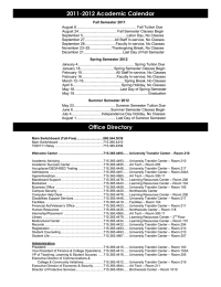 2011-2012 Academic Calendar