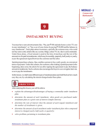 9 INSTALMENT BUYING MODULE - 2