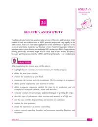 24 GENETICS AND SOCIETY MODULE - 3