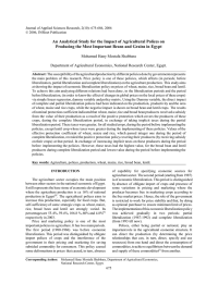 An Analytical Study for the Impact of Agricultural Polices on