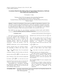 Correlation Model for Heat Release Rate of Lignocelulosic Materials in... from Small Scale Experimental Data