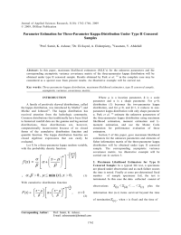 Parameter Estimation for Three-Parameter Kappa Distribution Under Type II Censored Samples