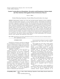 Biomphalaria Alexandrina Schistosoma Mansoni Fayez A. Bakry