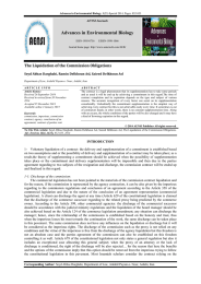 Advances in Environmental Biology The Liquidation of the Commission Obligations