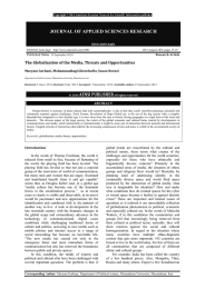 JOURNAL OF APPLIED SCIENCES RESEARCH ISSN:1819-544X